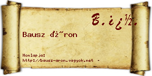 Bausz Áron névjegykártya