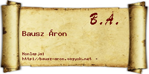 Bausz Áron névjegykártya